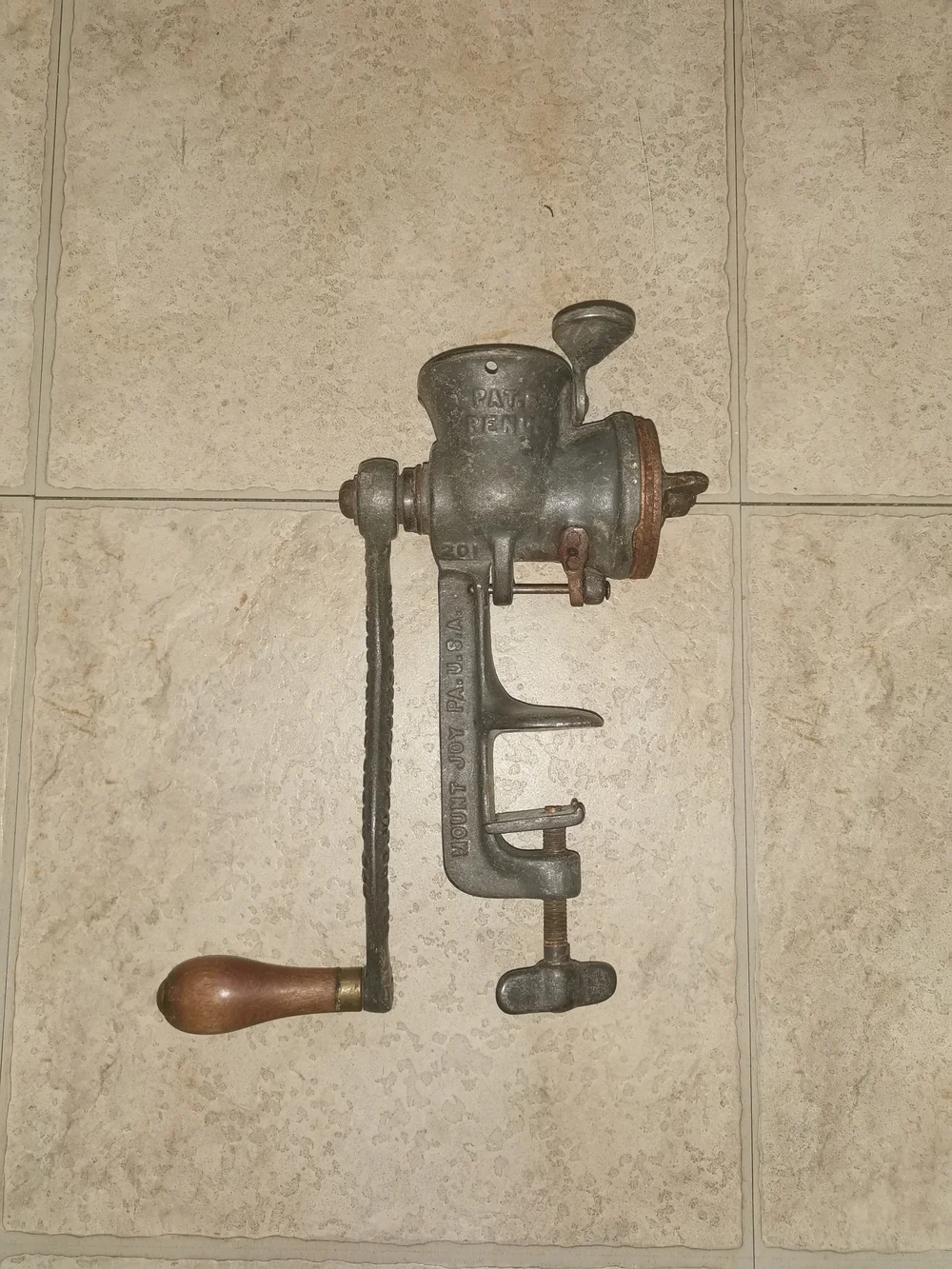 Antique No. 2 Manual Cast-Iron Food Chopper & Meat Grinder USA
